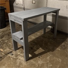 Gray Wooden Carpenter's Bench