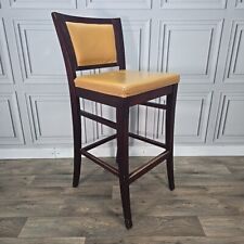Single Retro Solid Wooden Vinyl Tall Breakfast Bar Chair Stool Pub Bar Seat