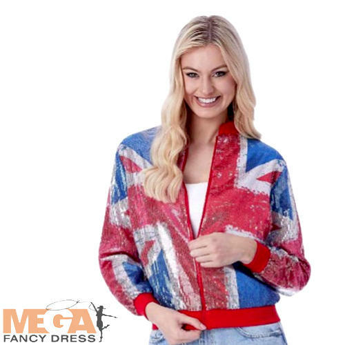 Ladies union jack sequin - ladies,