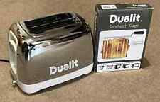 DUALIT DLT22 2-Slot Toaster Stainless Mirror Chrome & 2 Sandwich Cages Working