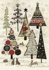 Bug Art Christmas card embossed foiled effect ~ Rabbit Woods ~ SINGLE CARD