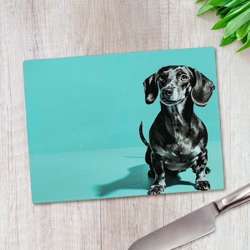 Dachshund pet dog - puppy, glass