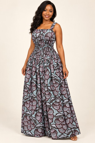 African print long - african, circle