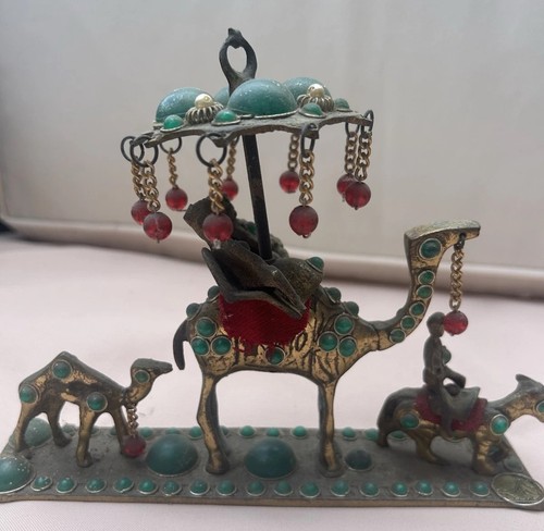 Antique brass camel and - camel, donkey