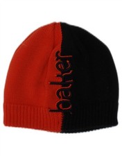 TED BAKER Boys Graphic Knit Beanie Hat 7-8 Years Red Colourblock Classic F205