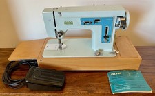 Vintage Alfa FZ233 Electric Zig Zag Sewing Machine Blue Fully Working + Manual 