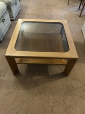 Nathan teak and glass-topped