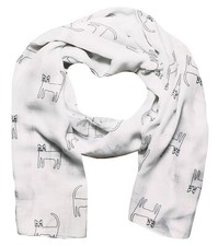White Cat Scarf Ladies Womens