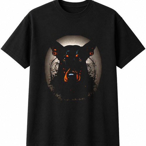 Doberman with roses dog lover - dog,
