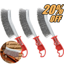 3x Heavy Duty Wire Hand Brush Stainless Steel Bristles Rust Paint Metal Removal