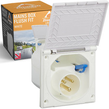 Mains Hook Up Inlet Socket 240V Flush Fit - Caravan / Motorhome / Camper