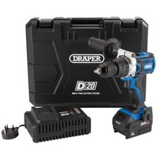 Draper 79894 D20 20V Brushless Combi Drill, 4.0Ah Battery, Fast Charger