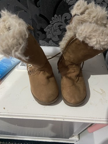 Girls kids brown faux suede - faux,