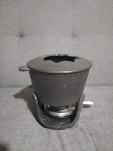 Black cast iron - fondue, set