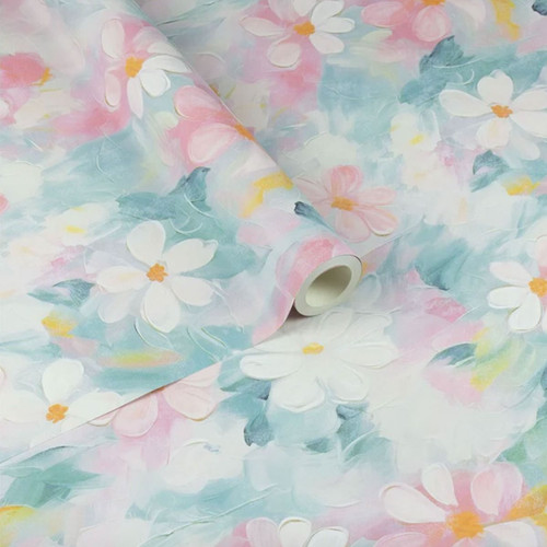 Floral multicoloured wallpaper - multicoloured,