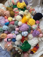Mixed Bundle Of Textured Chunky Wool Crochet Knitting Job Lot