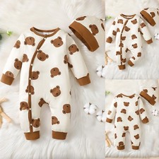 Newborn Baby Boy Girl Bear Cute Romper Tops Pants Jumpsuits Outfits Clothes Set