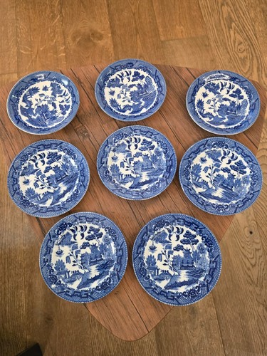 Vintage blue white - white, willow