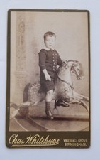 CDV OF BOY ON BEAUTIFUL ROCKING HORSE, BY WHITEHOUSE OF BIRMINGHAM