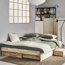 GLAMBERGETIKEA Extendable bed w stor/2 mattresses