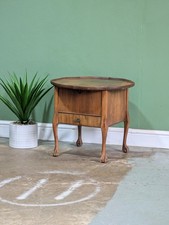 Vintage Walnut Sewing Table Knitting Side Table Round Pie Crust Claw And Ball 