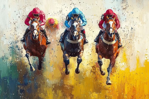 Horse racing canvas picture - canvas,
