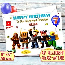 Personalised Birthday Card Roblox Game Grandson Daughter Son Nephew Brother Boy