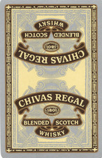 RARE VINTAGE "Whisky - Chivas Regal (Silver Edge)" SINGLE Play Card