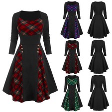 Women Plaid Check Gothic