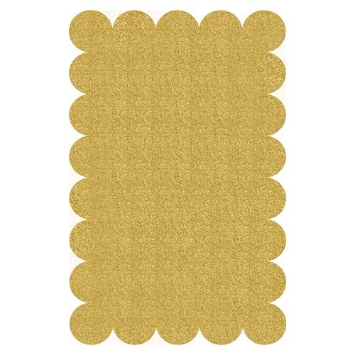 Gold glitter scalloped plastic - scalloped,