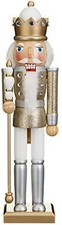 New Glitter Nutcracker Soldier Free Standing Festive Inspired Design 38cm-Golden