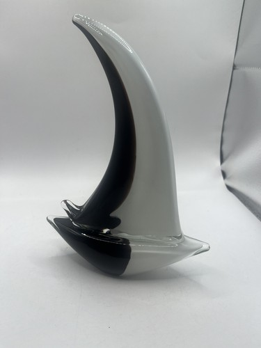 Black white sailing boat - &,