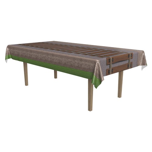 Railroad track tablecover - railroad,