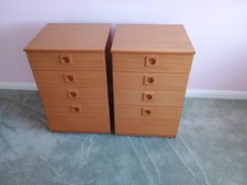 Schreiber Vintage Chest of 3 Drawers Mid Century Style X 2