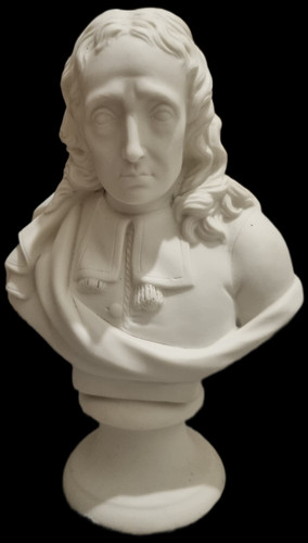 White ceramic male bust - white,