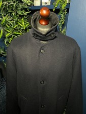 Hucklecoat Leisurewear Overcoat Wool Navy Blue Mens XL / 2XL Hunting Countrywear