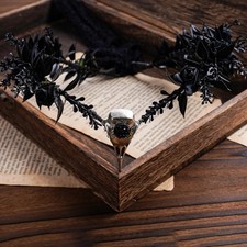 Black Elf Flower Crown-Gothic