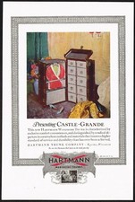 1920s Original Vintage Hartmann Luggage Wardrobe Trunk Color Art Print Ad