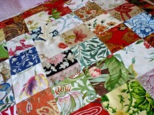 Patchwork  Quilt/Throw  Sanderson Morris & co etc LINEN Fabrics NOT USED