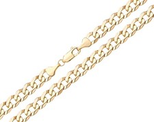 9ct Yellow Gold on Silver Curb