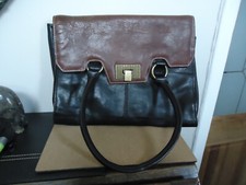 ladies black & brown real leather hand/shoulder edina ronay bag