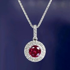 2.78 Ct Round Cut Ruby Pendant