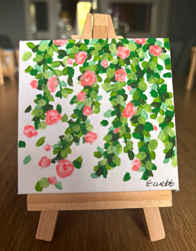 7x7cm cavas painting - cavas, floral