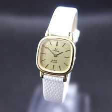 Omega Deville Watch Ladies Gold Square Quartz 23mm Vintage Swiss Made