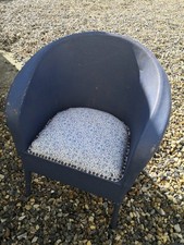 Lloyd Loom Style Armchair Blue