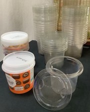 30 x M&S & Waitrose Plastic Storage Pots c. 11.5cm - Kitchen,Crafts, Catering