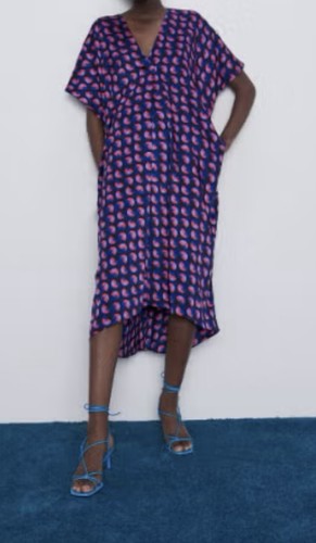 Zara red blue geometric - zara, print