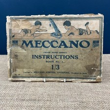 MECCANO MANUAL OF INSTRUCTIONS BOOK 1 NO 16 VINTAGE BUILDING TOY CATALOG 1916