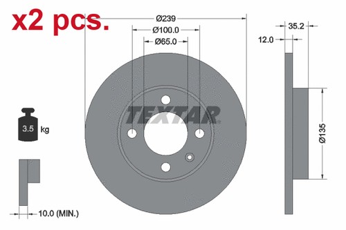 Pcs front brake disc rotos - front,