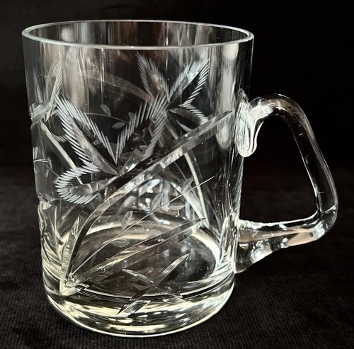 Vintage glass tankard - glass, 4”